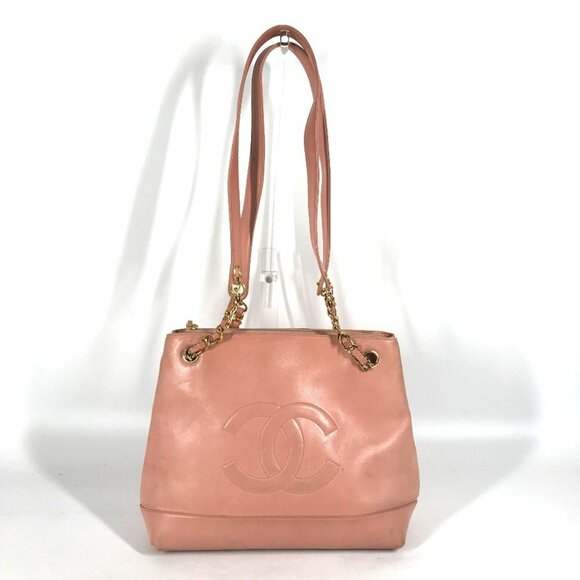 CHANEL Pink Leather Coco Mark Shoulder Bag - Picture 1 of 16